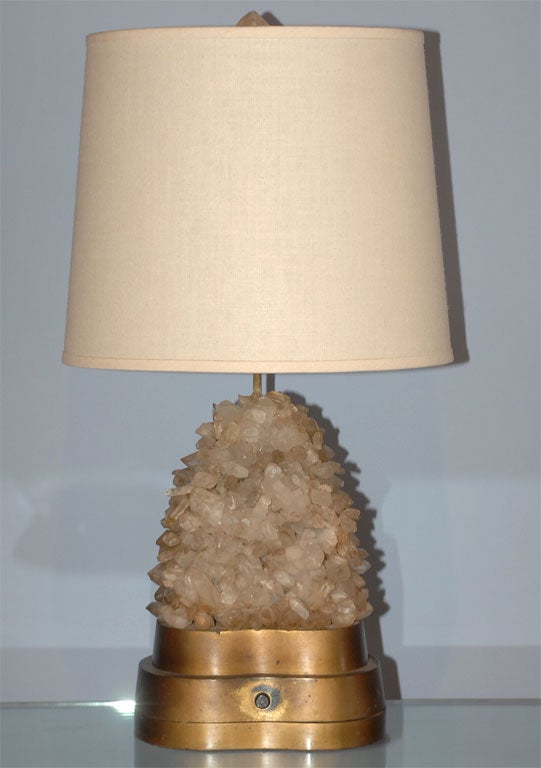 Mid-20th Century Pair of Rock Crystal Table Lamps