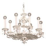 White Iron Oval Chandelier