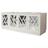 Faux Bamboo Mirrored Console