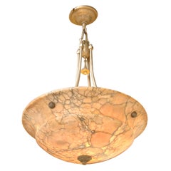 Amber Alabaster Light Fixture, European, circa 1910