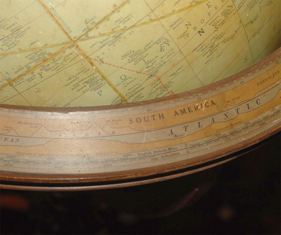 20th Century Large Free-Standing Floor Model Terrestrial Globe