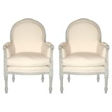 Pair of Louis XV Style Bergere Chairs