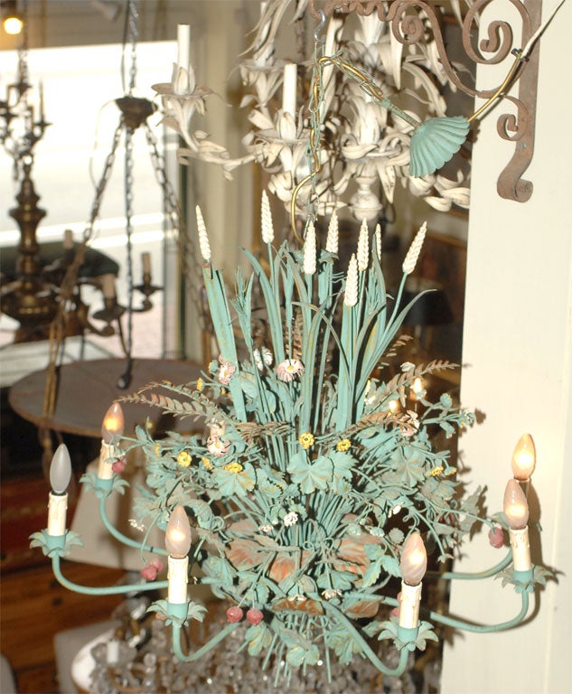 Large French Tole Chandelier 3