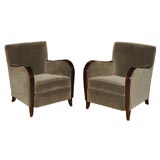Swedish Art Deco Walnut Chairs