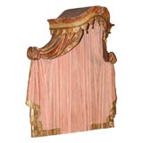 Antique 18th Century Carved Wood Drapery Headboard-
