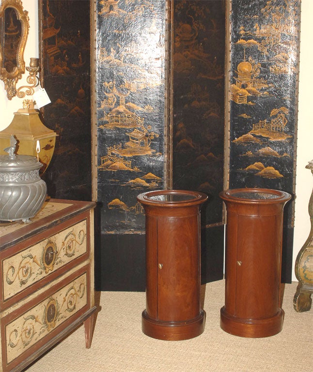 Pair Mahogany Cylinder Tables