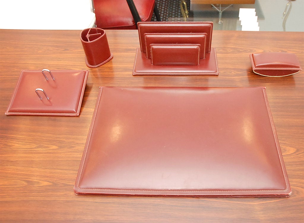 French Leather Desk Set