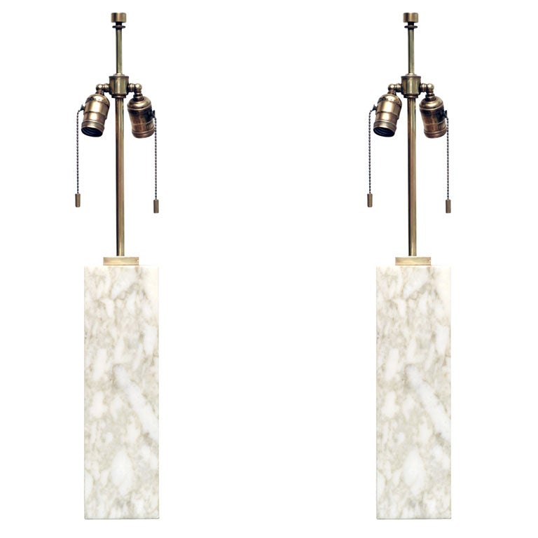 Pair of Marble Lamps by T. H. Robsjohn-Gibbings