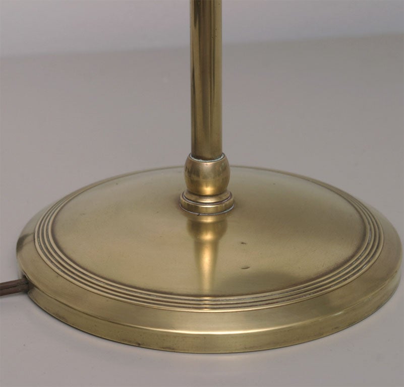 American 1950's Brass and Enamel Desk Lamp
