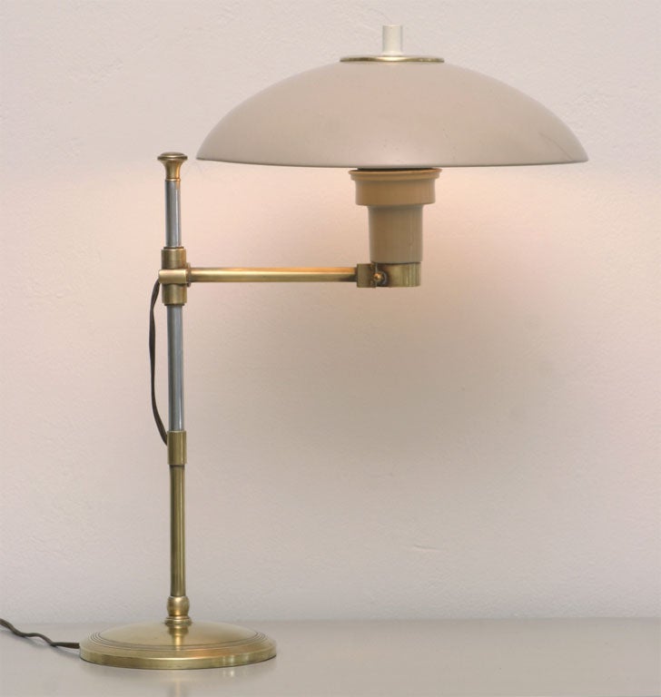 1950's Brass and Enamel Desk Lamp 3