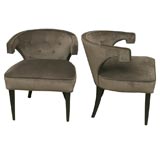 Vintage Pair of 1940's Greek Key Armchairs