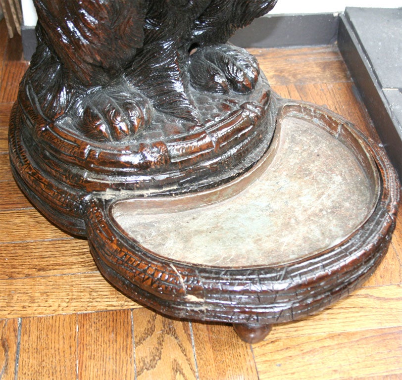 19th Century Black Forest Carved Dog Form Umbrella Stand