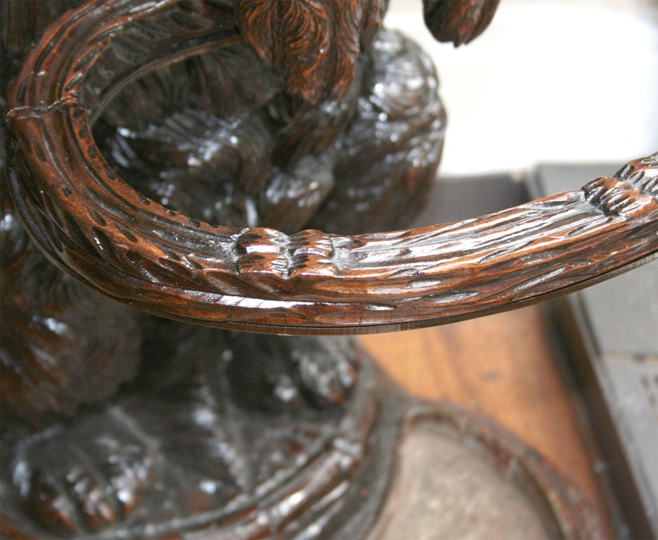 Black Forest Carved Dog Form Umbrella Stand 1