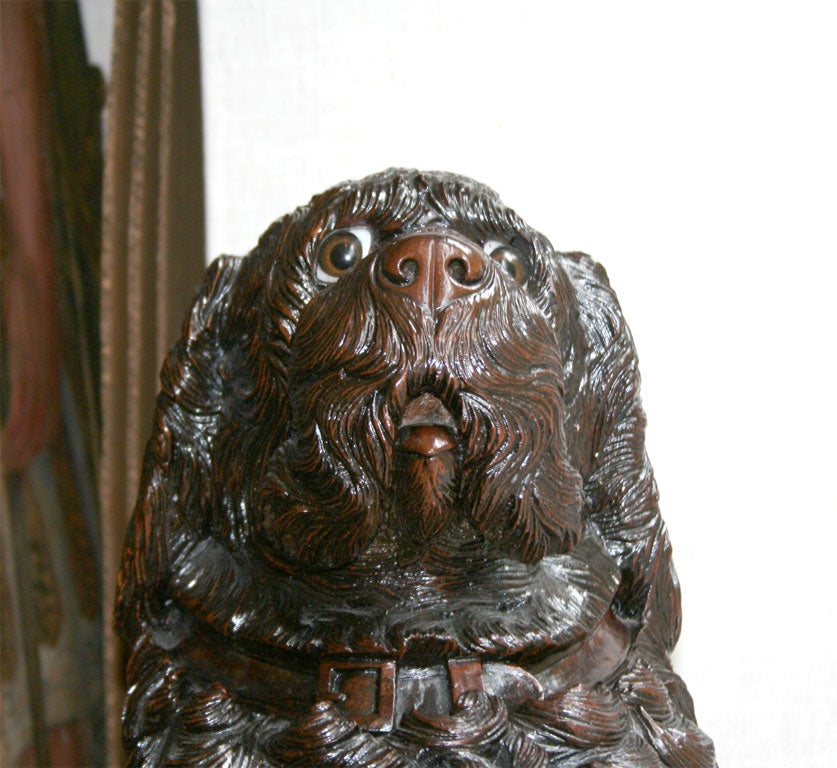 Black Forest Carved Dog Form Umbrella Stand 5