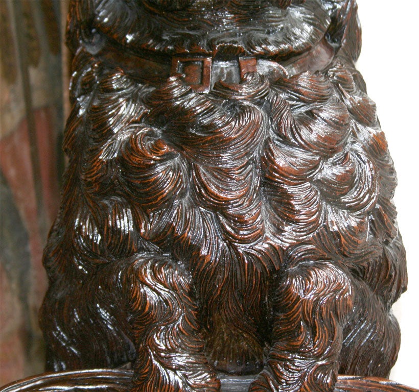 Black Forest Carved Dog Form Umbrella Stand 6