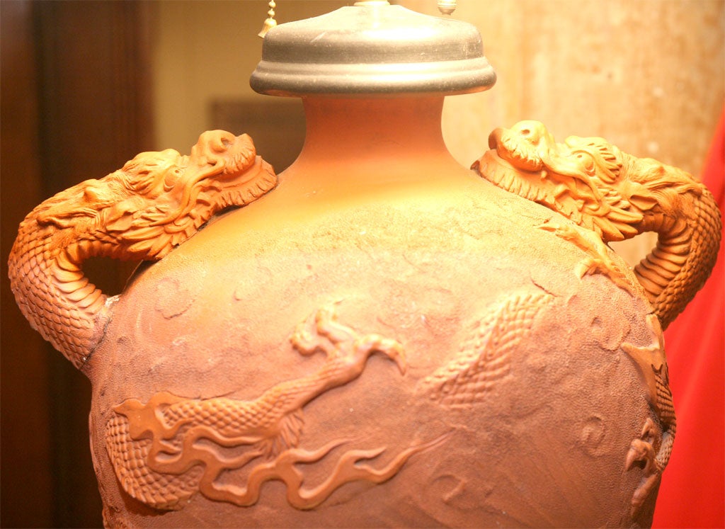 Terracotta TERRA COTTA CHINESE VASE/LAMP