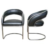 Pair of Thonet Chrome Frame Chairs