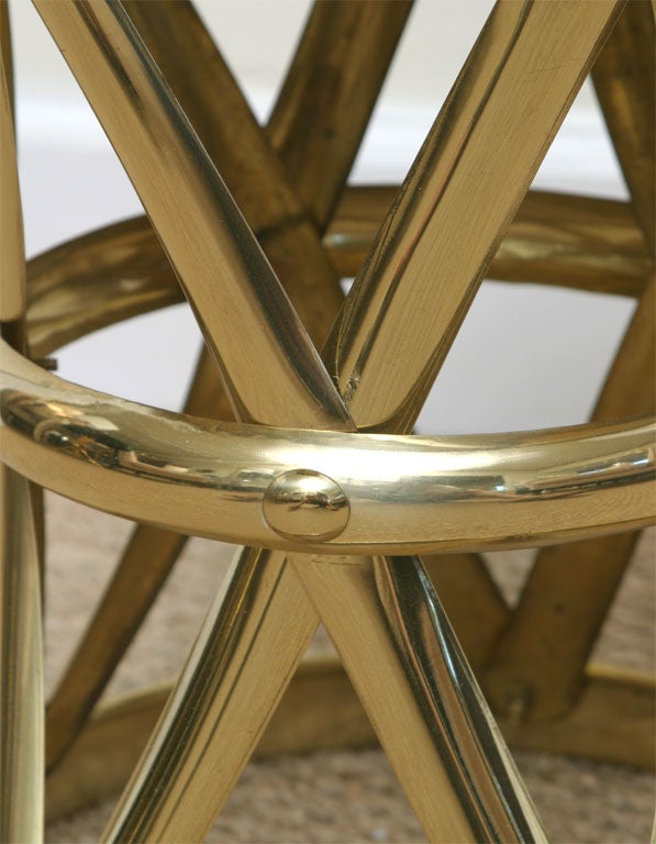 Brass Garden Stool In Excellent Condition In North Miami, FL