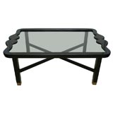 Black Laquered Cocktail Table in style of Dorothy Draper