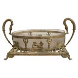 French Empire Bronze and Crystal Centerpiece