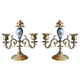 Antique Pair of Miniature Candelabras