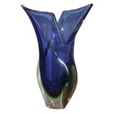 Large Blue and Green Sommerso Vase Large Blue and Green Sommerso Vase