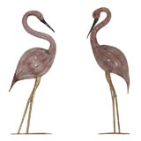 Pair of Large Murano Glass Cranes by Zanetti