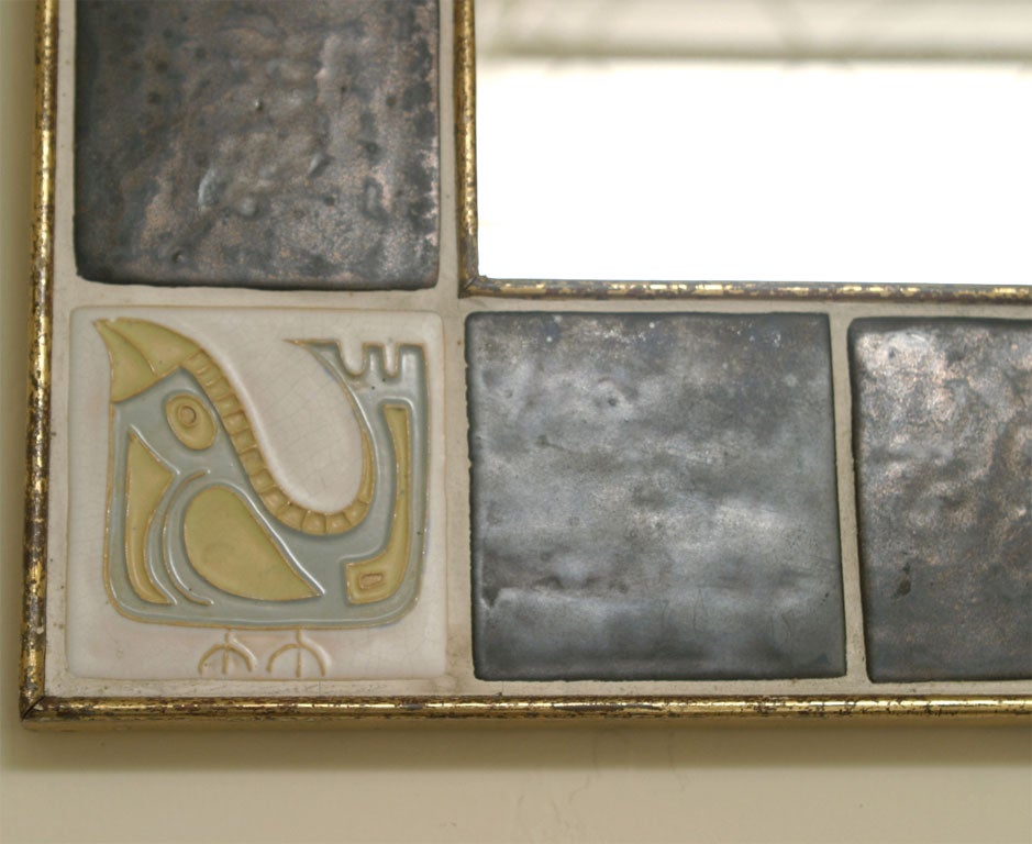 Roger Capron Ceramic Tile Framed Mirror 1