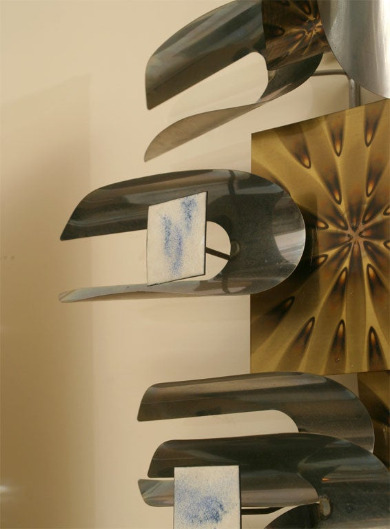 Metal & Enamel Wall Sculpture signed W. Vose 1