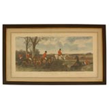 Colored engravings of hunting scenes