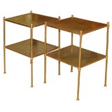 Antique Early 20th Century Pair of English Gilt Bronze Occasional Table