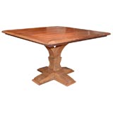 Athos Square Walnut Pedestal Table
