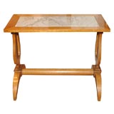 Trestle Table with Marble Top