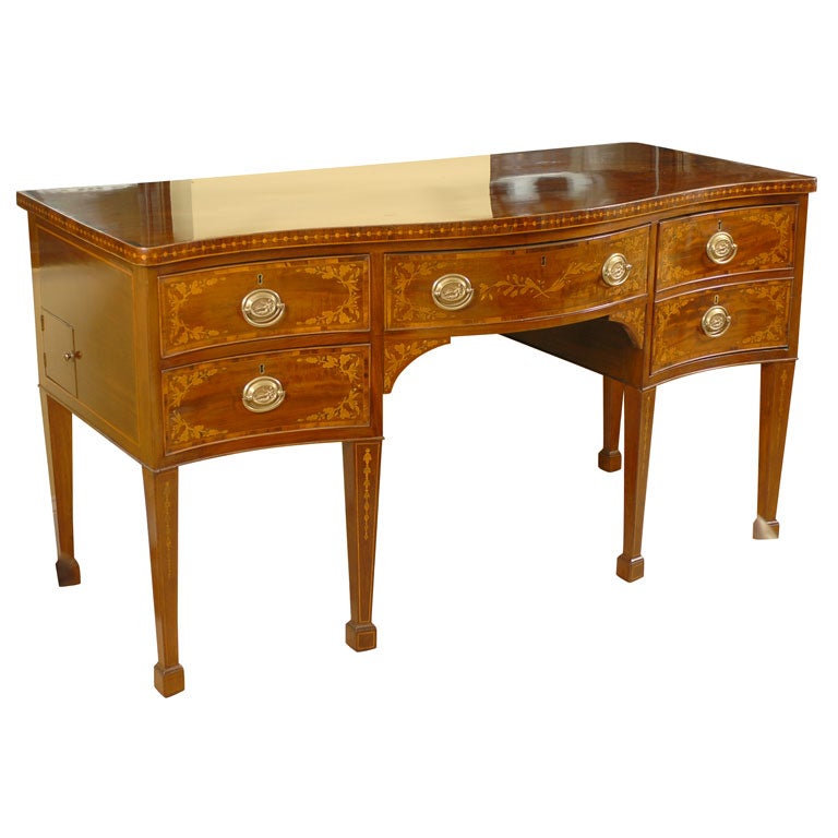 18th c. George III Period Mahogany Serpentine Sideboard For Sale