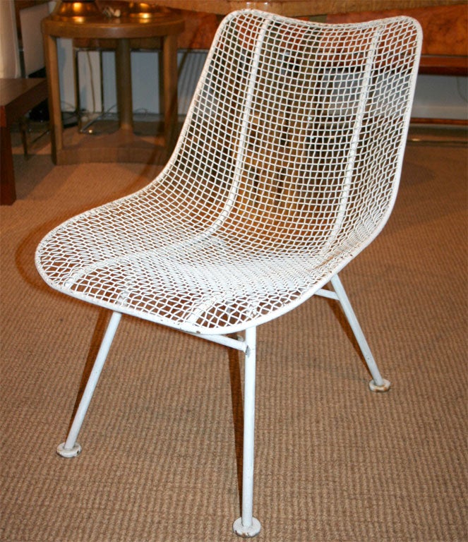 Two Dozen Jet Age Wire Mesh Outdoor Chairs by Woodard at 1stdibs