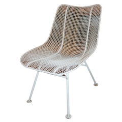 American 'Scupltura' Jet Age Wire Mesh Low Outdoor Dining Chairs by Woodard