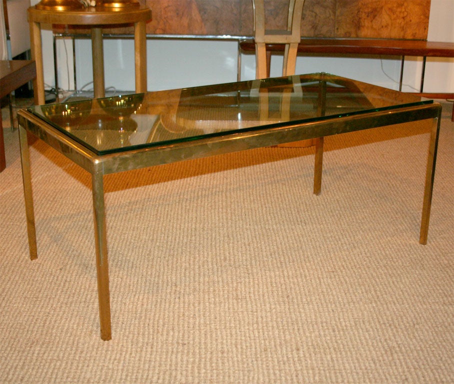 The 'Terry Table' a meticulously constructed bronze base cocktail table with a 3/4
