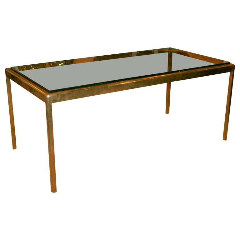 American Exceptional Bronze and Glass Cocktail Table by Scope For Sale
