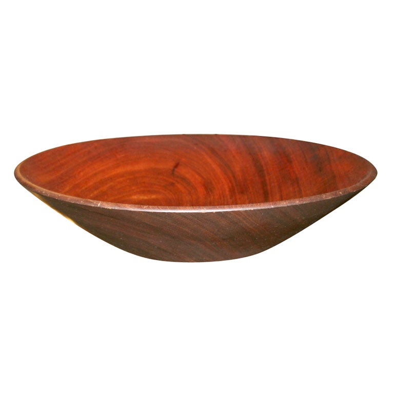 American Lathe Turned Wood Mahogany Bowl by Bob Stocksdale For Sale