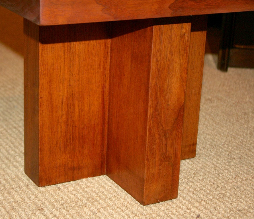 Late 20th Century American Cruciform Walnut Occasional Tables by Milo Baughman  For Sale