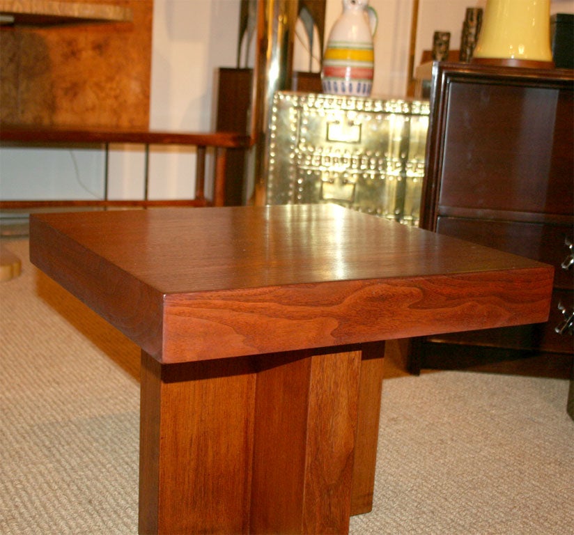 American Cruciform Walnut Occasional Tables by Milo Baughman  For Sale 1