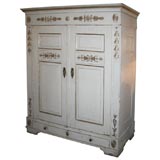 18th Century carved and painted armoire