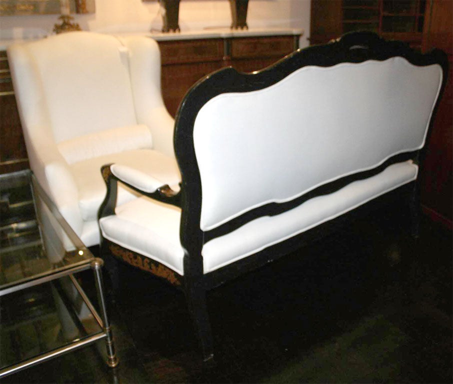 19th Century Black Lacquered Canapé For Sale 3