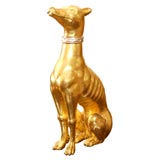 Italian water gilt over gold leaf hand carved Pharo hound