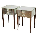 Pair of chic French mirrored night stands
