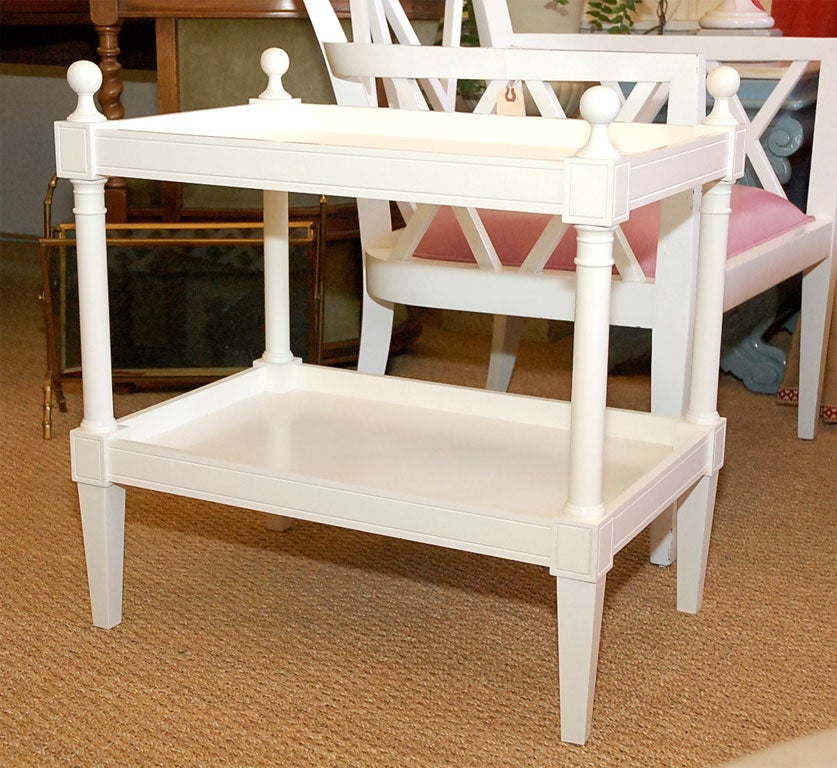 Pair of White Wooden Etageres at 1stDibs