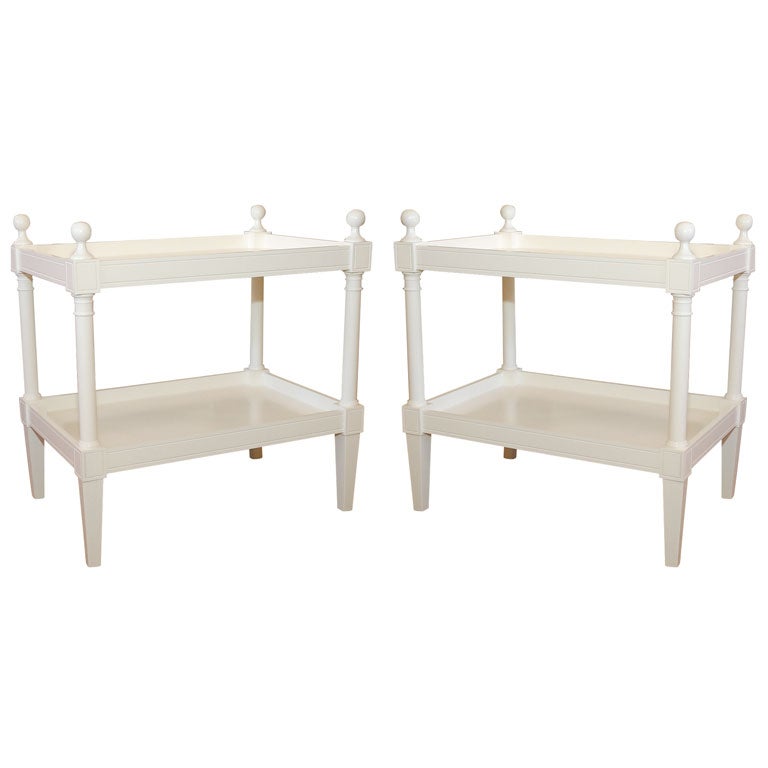 Pair of White Wooden Etageres at 1stDibs