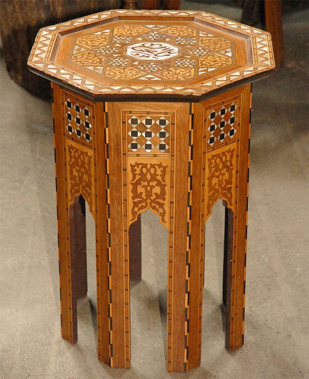 Syrian Levithian mother of pearl inlay taboret