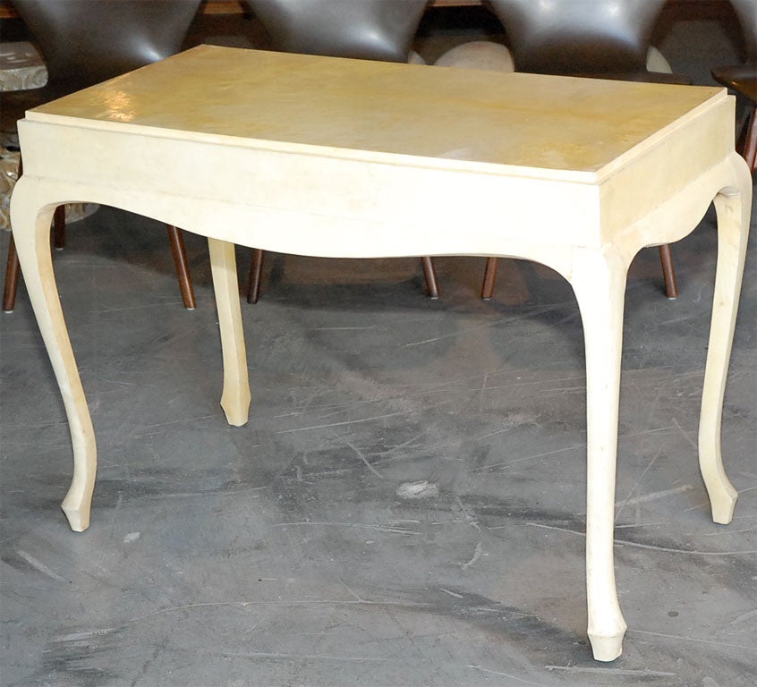 Parchment Console with Cabriolet Legs