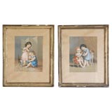 Pair of 19th Century, French, Colored Prints